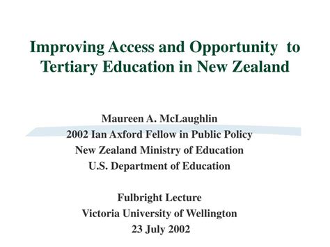 Ppt Improving Access And Opportunity To Tertiary Education In New