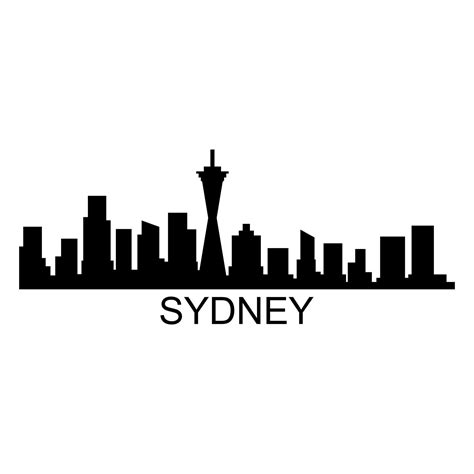 Sydney Skyline Sobre Fondo Blanco 4433399 Vector En Vecteezy