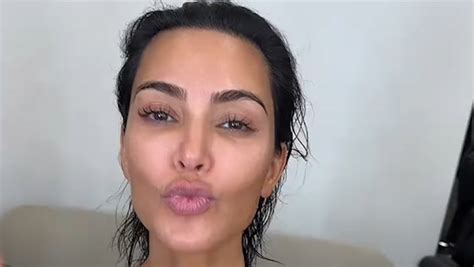 Kim Kardashian Goes Makeup Free And Shows Off Her Natural Thin Hair In