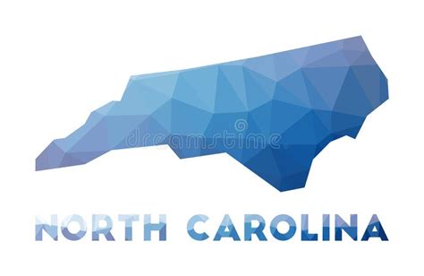 Low Poly Map Of North Carolina Stock Vector Illustration Of American