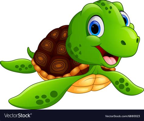 Smiling Turtle Cartoon Royalty Free Vector Image