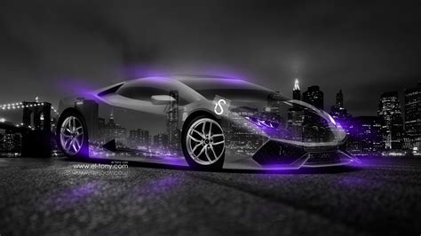 Lamborghini Huracan Crystal City Car 2014 Violet Neon Design By Tony