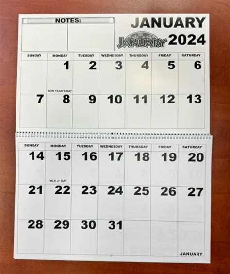 2024 Extra Large Print Wall Calendar Jumbo 11x17 Spiral Bound Popular