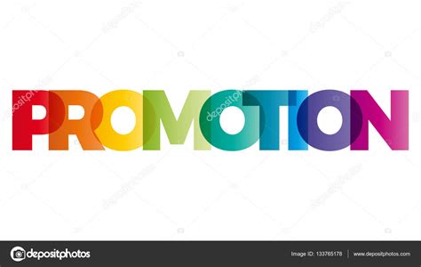 The Word Promotion Vector Banner With The Text Colored Rainbow Stock