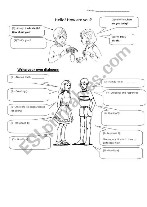 Two Person Dialogue Esl Worksheet By Derekisdman