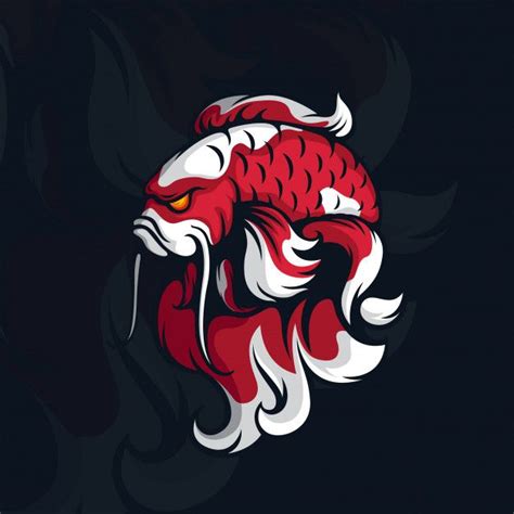 Premium Vector Angry Koi Fish Esport Logo Koi Fish Designs Koi