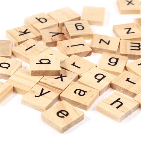 100pcs Wooden Scrabble Tiles Lowercase Letters Board Alphabet Toys Baby