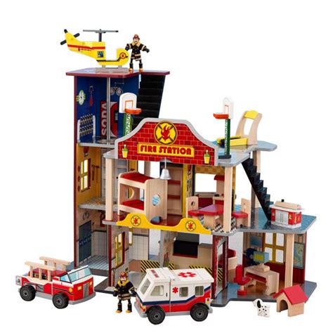 Kidkraft Firefighter 22 Piece Deluxe Fire Rescue Set Toy Fire Trucks