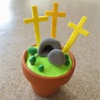 Resurrection craft out of fluffy clay and mini pots. Easter. Jesus ...