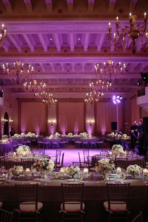 Elegant Ballroom Wedding Reception Floral Arrangements Indoor