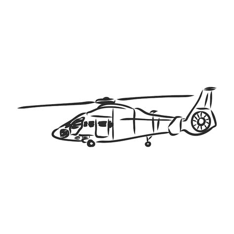 Boceto De Ilustración De Helicóptero Bosquejo Del Vector Del