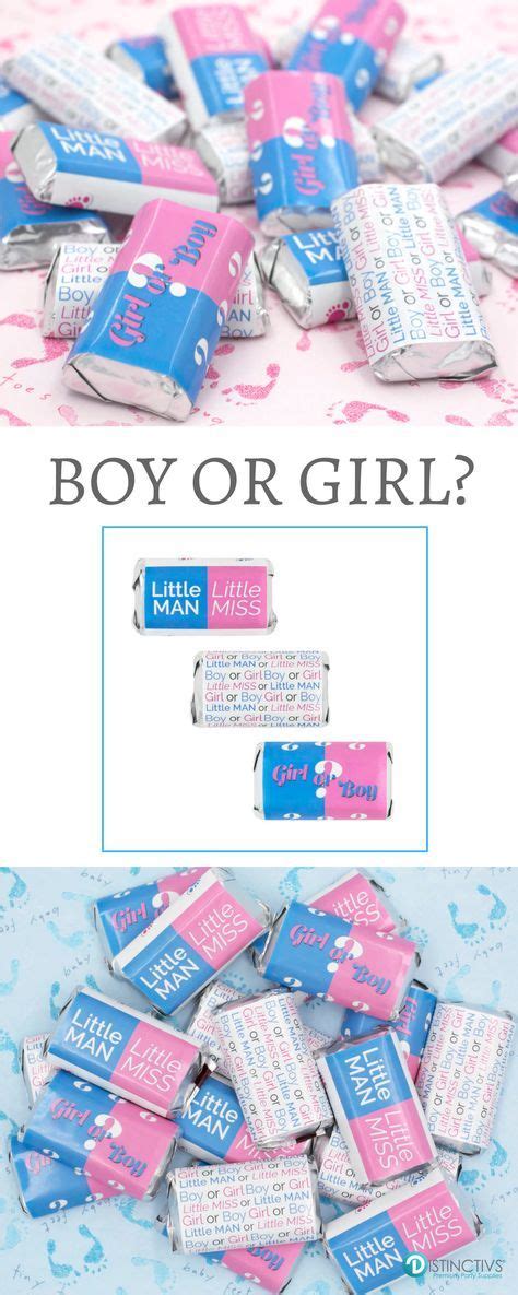 Baby Gender Reveal Party Mini Candy Bar Stickers 45 Count Baby