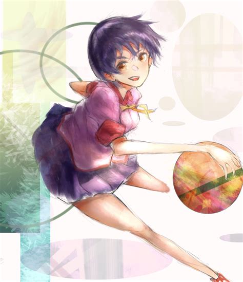 Kanbaru Suruga Monogatari Series Absurdres Highres 1girl Ball