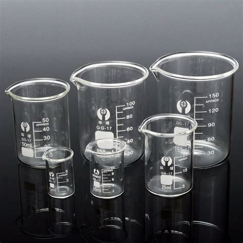 New Pcs Ml Beaker Set Graduated Borosilicate Glass