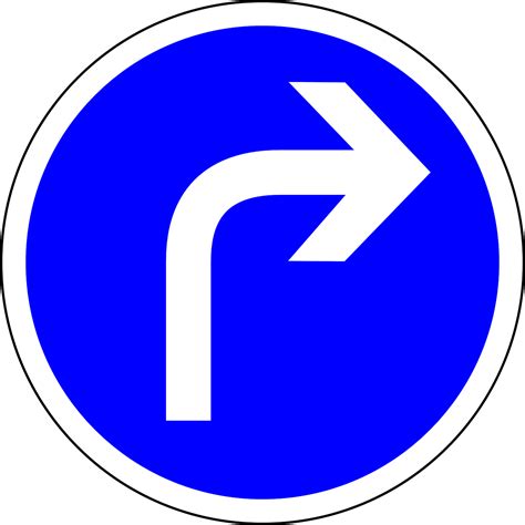 Download Traffic Sign Turn Right Ahead Turn Royalty Free Vector