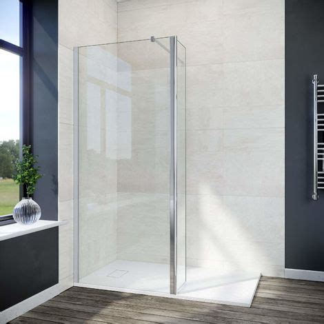 ELEGANT 700mm Easy Clean Glass Wetroom Shower Screen With 300mm Flipper