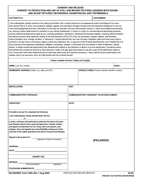 Hq Usarec Form 1899 Fill Out Sign Online And Download Fillable Pdf