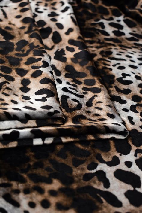 Velvet Fabric Leopard Print Designer Italian Velvet Fabric Etsy