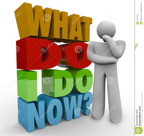 What Do I Do Now Thinking Person Thinker Question Stock Illustration