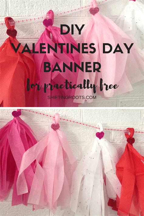 Dollar Store DIY Valentines Day Banner Shifting Roots