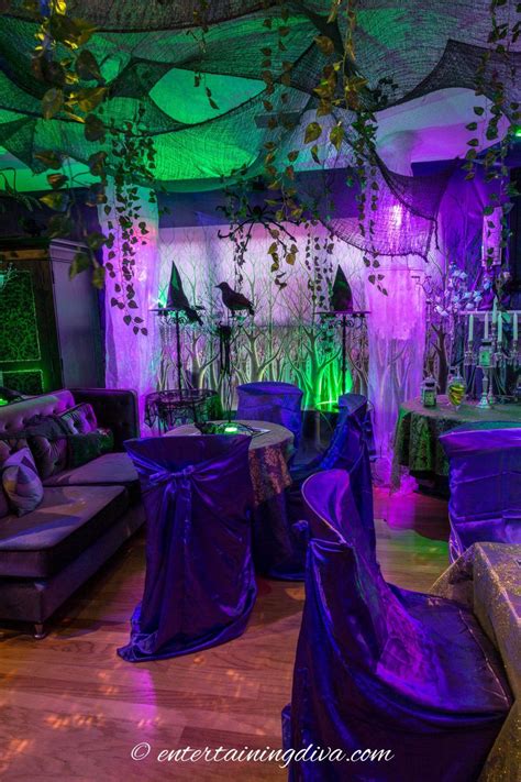 Maleficent Party Decor With Purple Chair Covers Nail Art Halloween