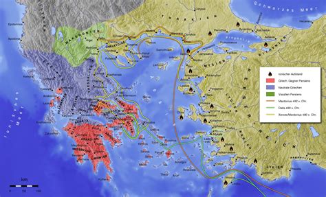 Xerxes Map Of Persian War Invasions