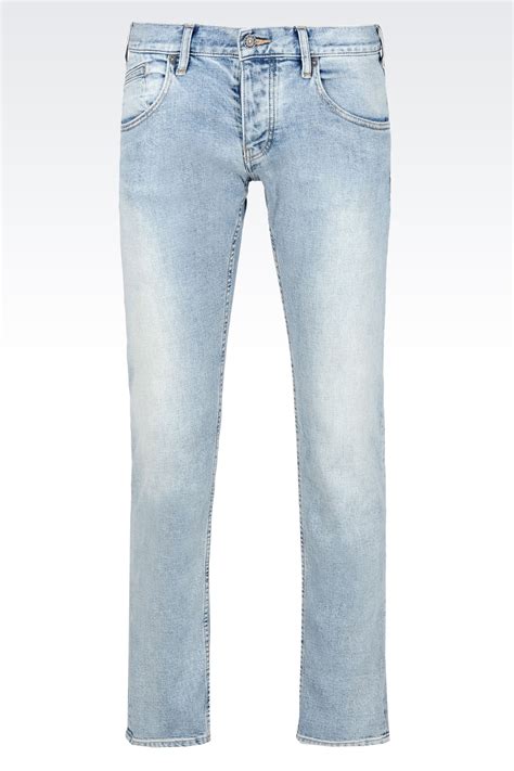 Armani Jeans Slim Fit Medium Light Wash Jeans In Blue For Men Lyst