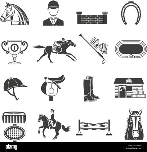 Black Icons Set With Horse Equipment Stock Vector Image And Art Alamy