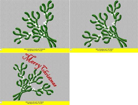 Mistletoe Embroidery Designs Set Lace Art Designs Machine