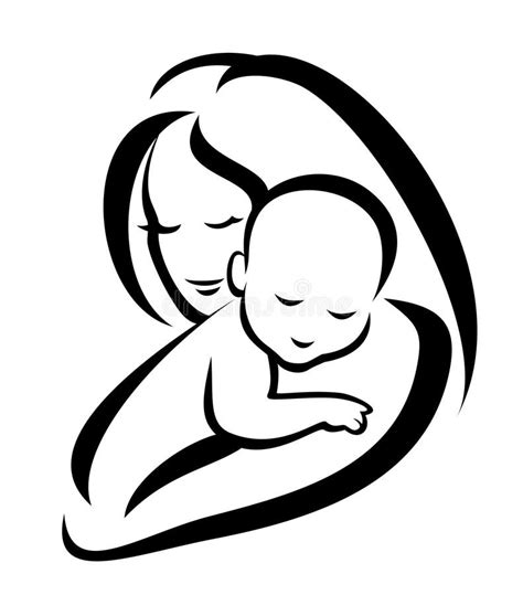 Mother And Baby Silhouette Stock Vector Illustration Of Care 27955588