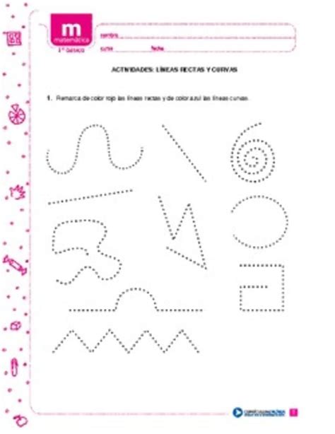 Actividades para identificar y diferenciar líneas rectas y curvas