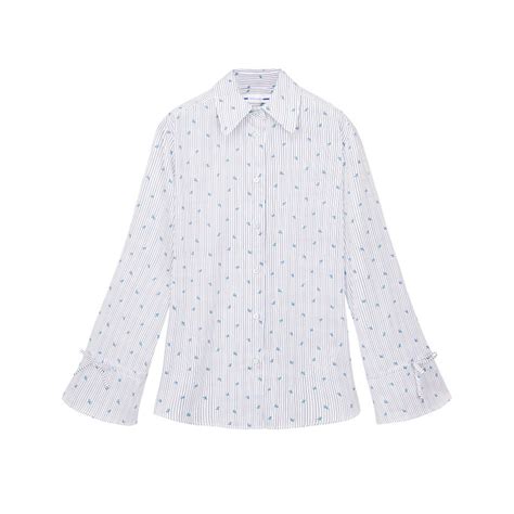 Floral Embroidered Cotton Shirt