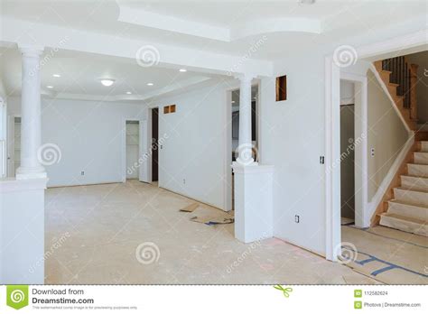 Beautiful Living Room New Home Construction Interior Drywall And Finish