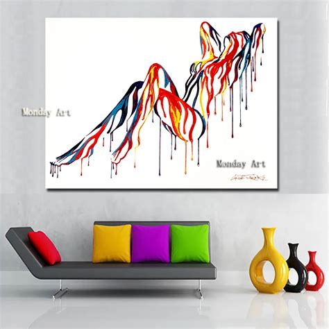 Hand Painted Nude Women Canvas Art Painting Sexy Naked Girls Poster