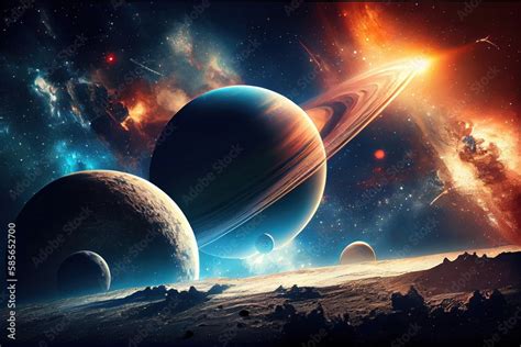 Space Wallpaper Banner Background Cosmic Galaxy With Planets And Space