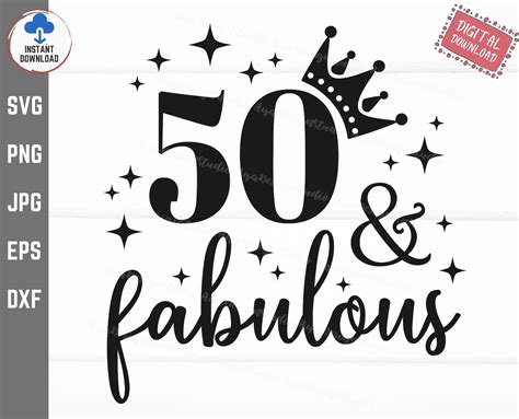 And Fabulous Svg Th Birthday Fifty Birthday Svg Th Etsy