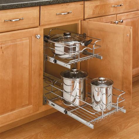 Deuba pull out storage drawer wire basket telescopic chrome galvanised 20kg kitchen 30cm 40cm 60cm assembly material (60cm). Rev-A-Shelf 5WB2-0918-CR 9 x 18 Inch 2-Tier Kitchen ...