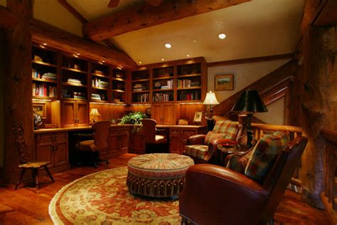 Cordillera Log Residence Rustic Home Office Denver By Carol