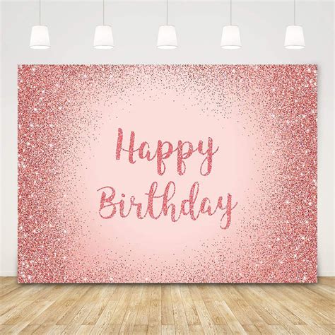 Birthday Photography Background Pink Gold Glitter Backdrop For Adult Women Birthday Party
