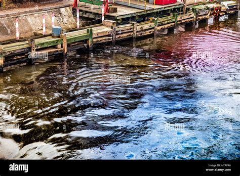 Crude Oil Spill On The Water Environment Pollution Stock Photo Alamy