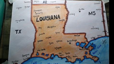 How To Draw Louisiana Map Saad Youtube