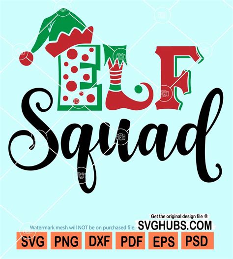 Elf Squad Svg Merry Christmas Saying Svg Christmas Elf T Shirt Svg