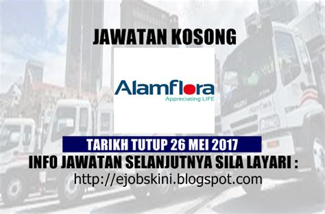 Incorporated in 1995, alam flora sdn bhd is one of the leading environmental management companies in malaysia that is dedicated to serving communities to manage and reduce waste with minimal environmental impact. Jawatan Kosong Alam Flora Sdn Bhd - 26 Mei 2017