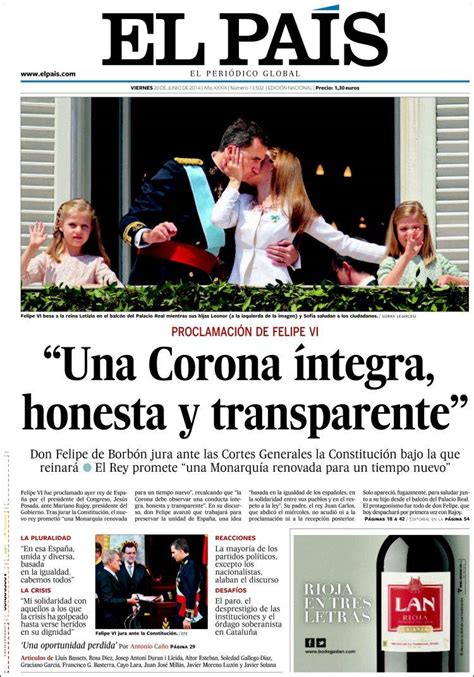 Periódico El País España Periódicos De España Edición De Viernes