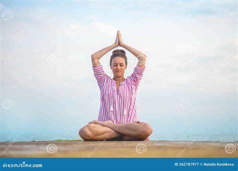 Yoga Woman Meditation Prayer Hands Namaste Overhead Lotus Position