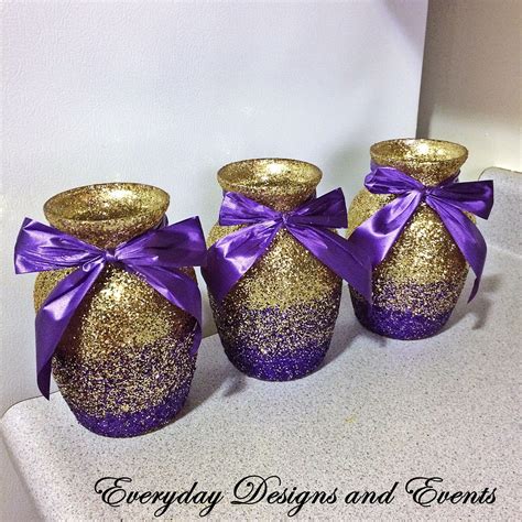 Welcome guests into the baby shower with green, pink, purple, and yellow banners, fluffy decorations, swirl decorations, streamers, and more. 3 Ombre Vases, Gold and purple ombre vases, Baby shower ...