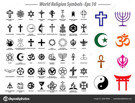 Símbolos De La Religión Mundial Signos De Los Principales Grupos