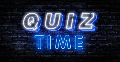 Quiz Time Announcement Poster Neon Signboard Vector Pub Quiz Vintage