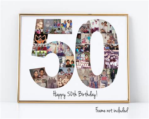 Personalized 50th Birthday Photo Collage T 50th Etsy