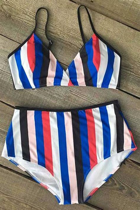 cupshe color the coastline stripe bikini set with images hot sex picture